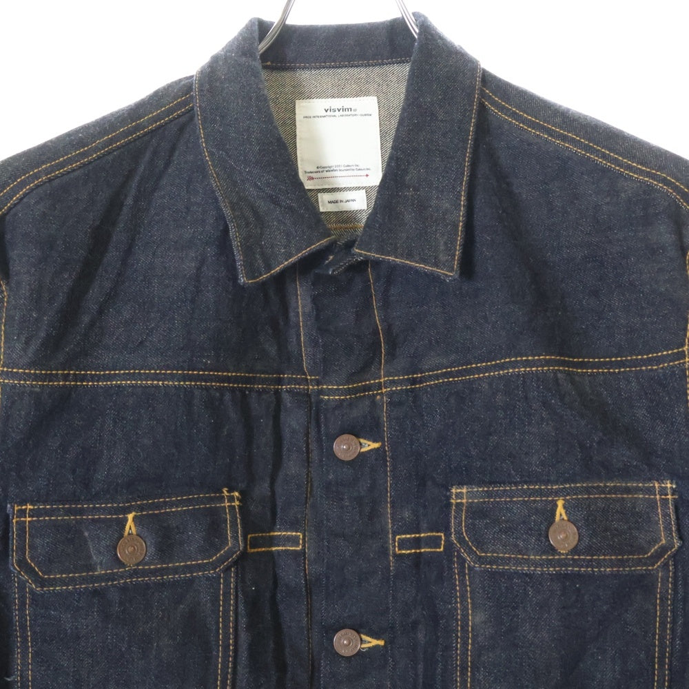 VISVIM(ヴィスヴィム) 23SS 101XX JKT RAW MUD OVERDYE 2nd マッド オーバーダイ トラッカー デニムジャケット インディゴ 0123105006003