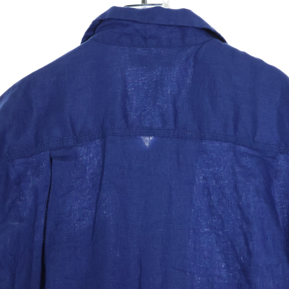 CAHLUMN(カウラム) Linen Open Collar Shirt リネン オープンカラー 半袖シャツ ブルー 1006390900002