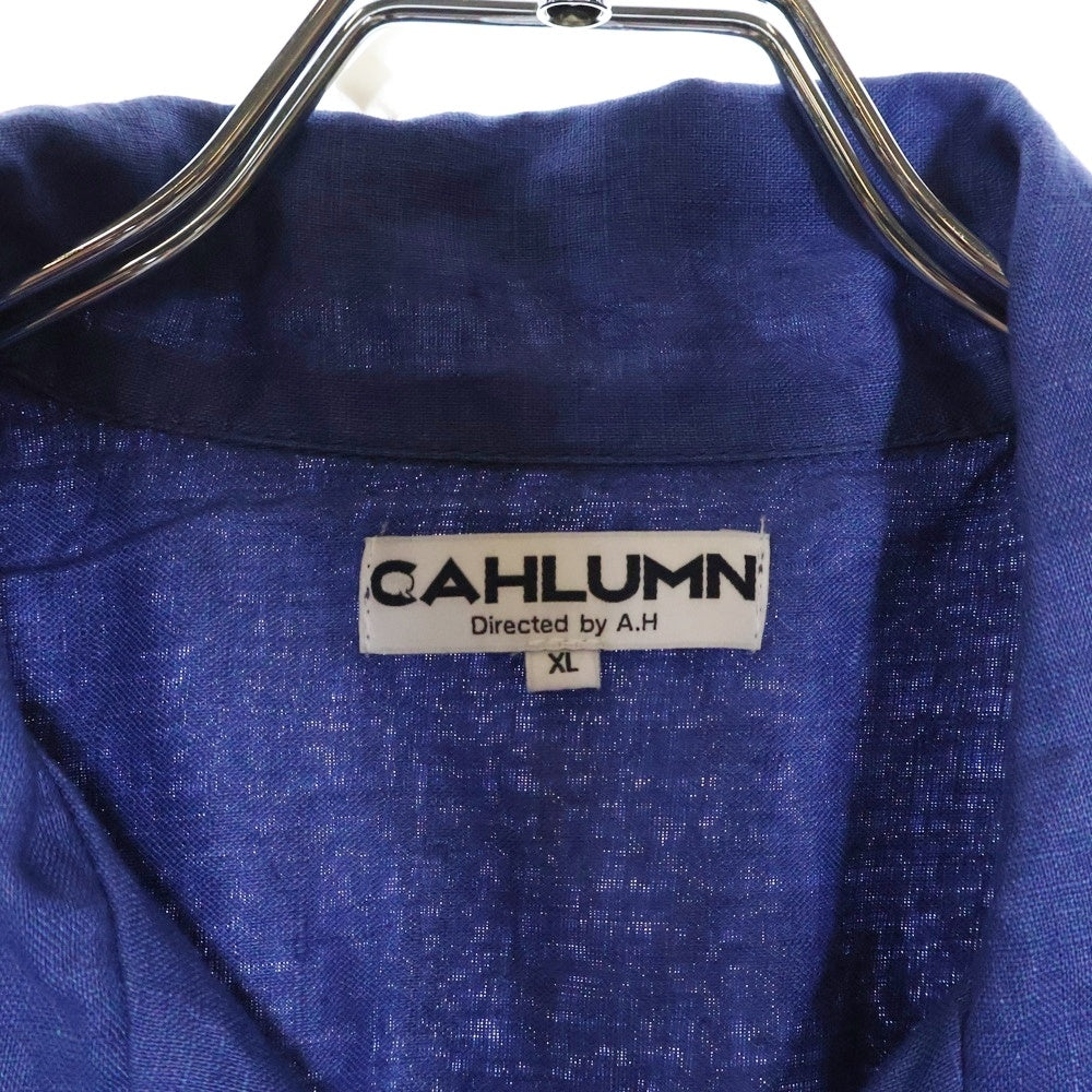 CAHLUMN(カウラム) Linen Open Collar Shirt リネン オープンカラー 半袖シャツ ブルー 1006390900002
