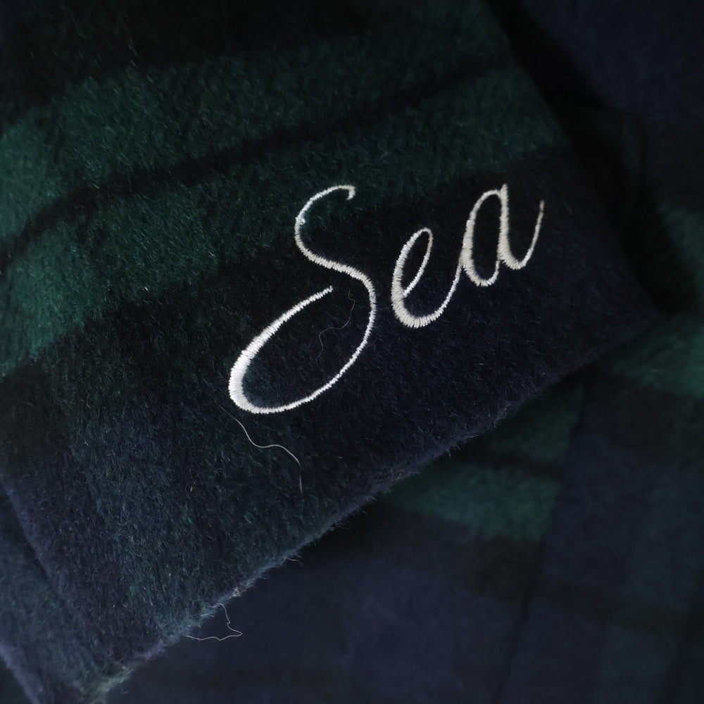 WIND AND SEA(ウィンダンシー) ×Johnson ジョンソン フロント刺繍 チェック柄 シャツジャケット ネイビー/グリーン WDS-O-JWM-23-Q2-02
