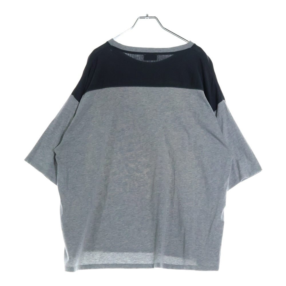 SAINT LAURENT PARIS(サンローランパリ) 16SS レオパード切替 コットン 半袖Tシャツ カットソー ブラウン/グレー 412452 Y2RD1