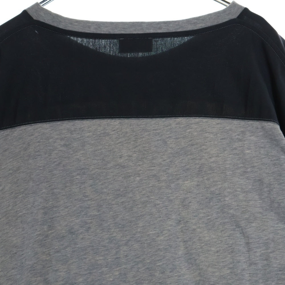SAINT LAURENT PARIS(サンローランパリ) 16SS レオパード切替 コットン 半袖Tシャツ カットソー ブラウン/グレー 412452 Y2RD1