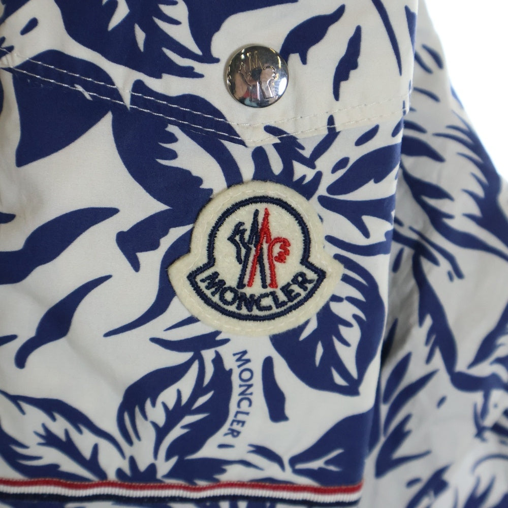 MONCLER(モンクレール) 22SS EBIZO フラワー 総柄 コットン フーデッド ジップアップ ジャケット パーカー ホワイト/ブルー H10911A00138 5961V