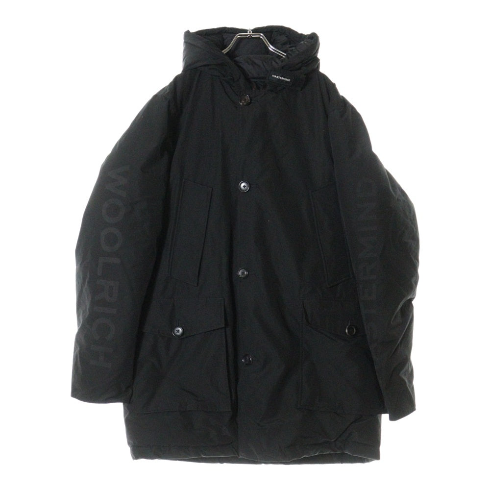WOOLRICH(ウールリッチ) ×MASTERMIND マスターマインド ロゴ刺繍 ジップアップ ダウンジャケット ブラック WOCPS2992
