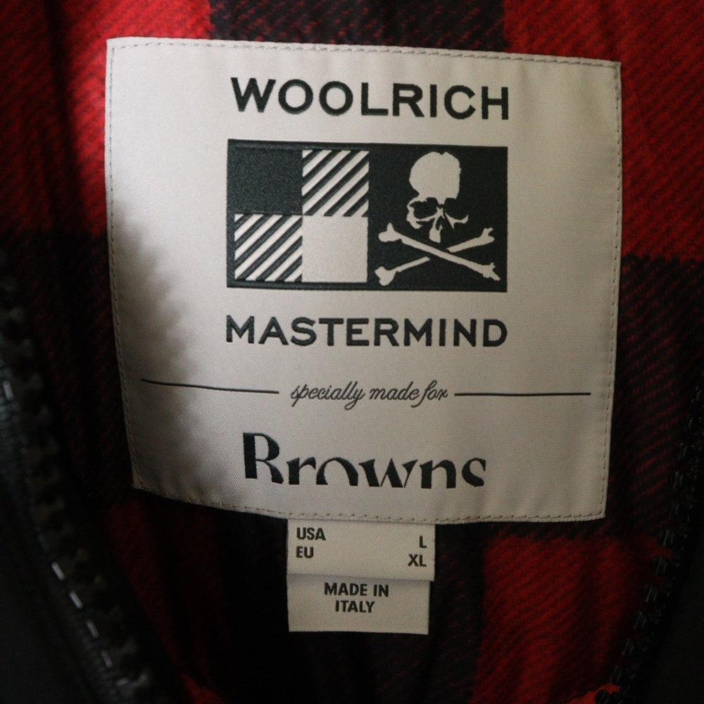 WOOLRICH(ウールリッチ) ×MASTERMIND マスターマインド ロゴ刺繍 ジップアップ ダウンジャケット ブラック WOCPS2992