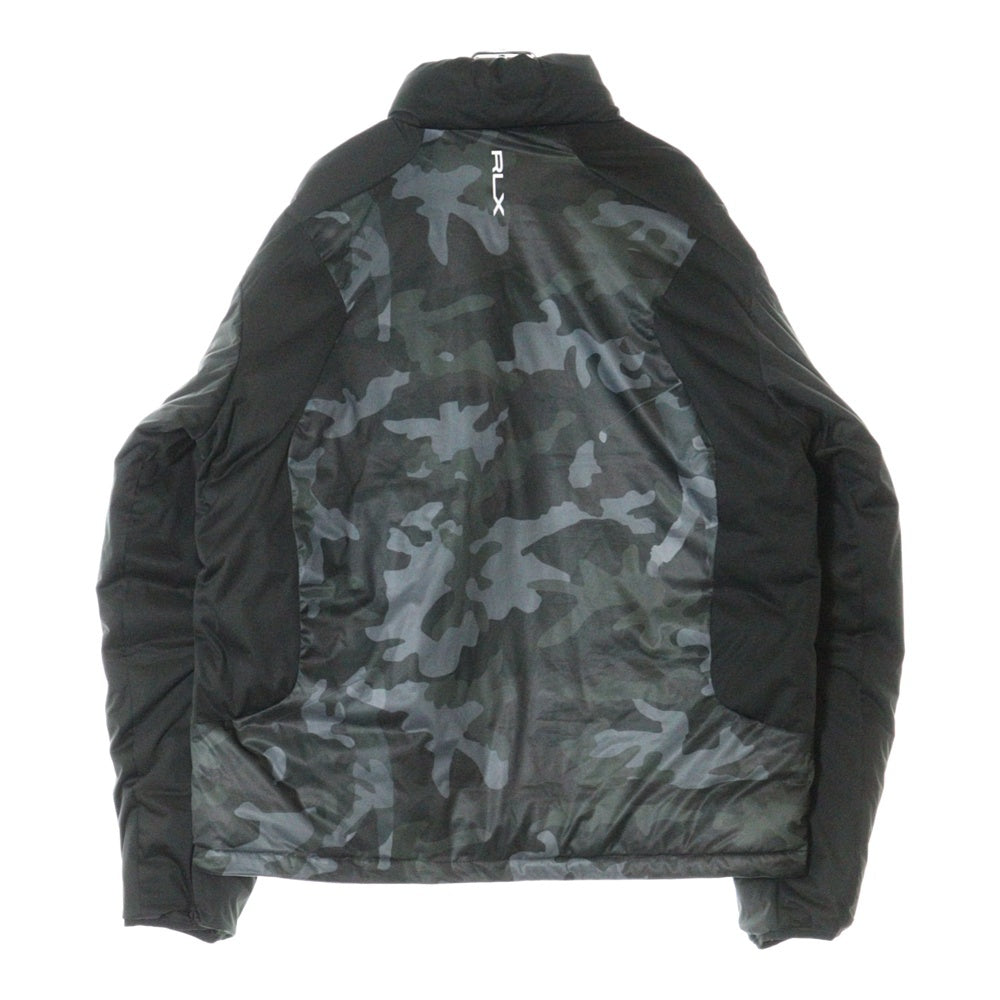 RLX RALPHLAUREN(アール エル エックス ラルフ ローレン) カモフラ ポリエステル 中綿 ジップアップ ジャケット ブラック 0200011806