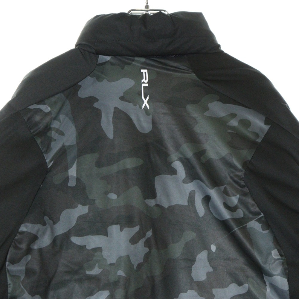 RLX RALPHLAUREN(アール エル エックス ラルフ ローレン) カモフラ ポリエステル 中綿 ジップアップ ジャケット ブラック 0200011806