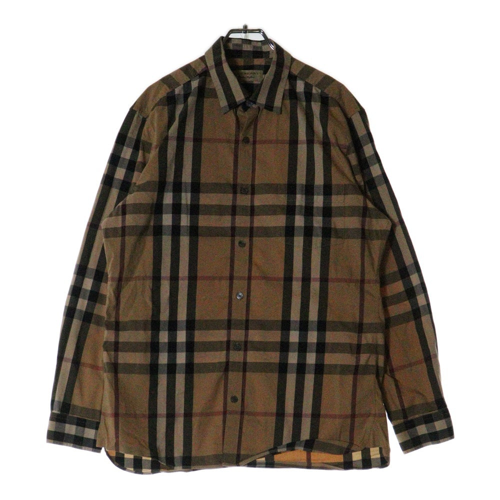 BURBERRY(バーバリー) ノバチェック 長袖シャツ ブラウン 4557598