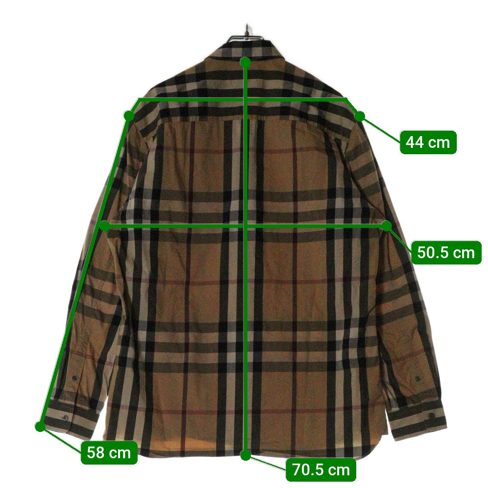 BURBERRY(バーバリー) ノバチェック 長袖シャツ ブラウン 4557598