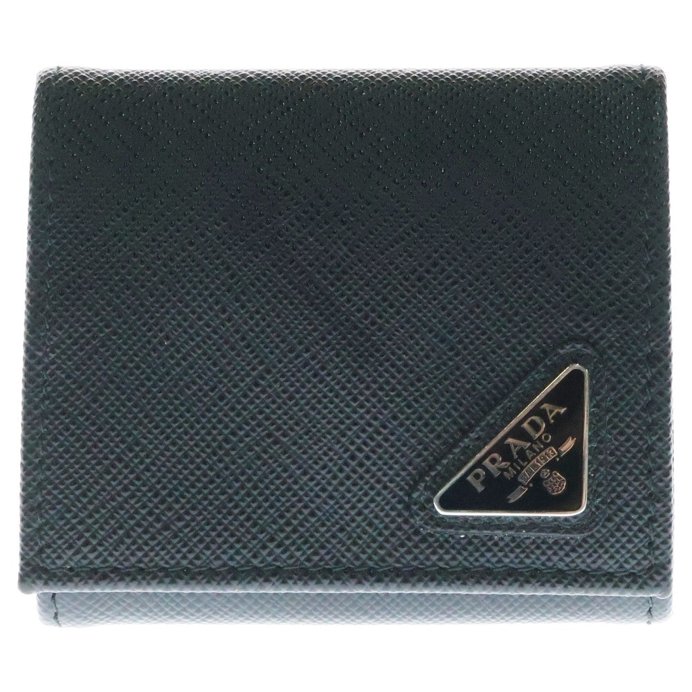 PRADA(プラダ) トライアングルロゴ サフィアーノ レザー コインケース ブラック 2MM935