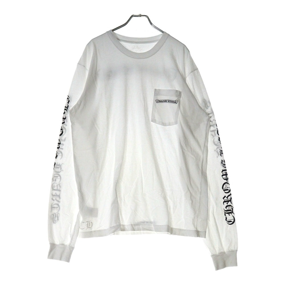 CHROME HEARTS(クロムハーツ) CH L S 1 バックスクロールラベルプリント ロングスリーブ 長袖Tシャツ カットソー ホワイト