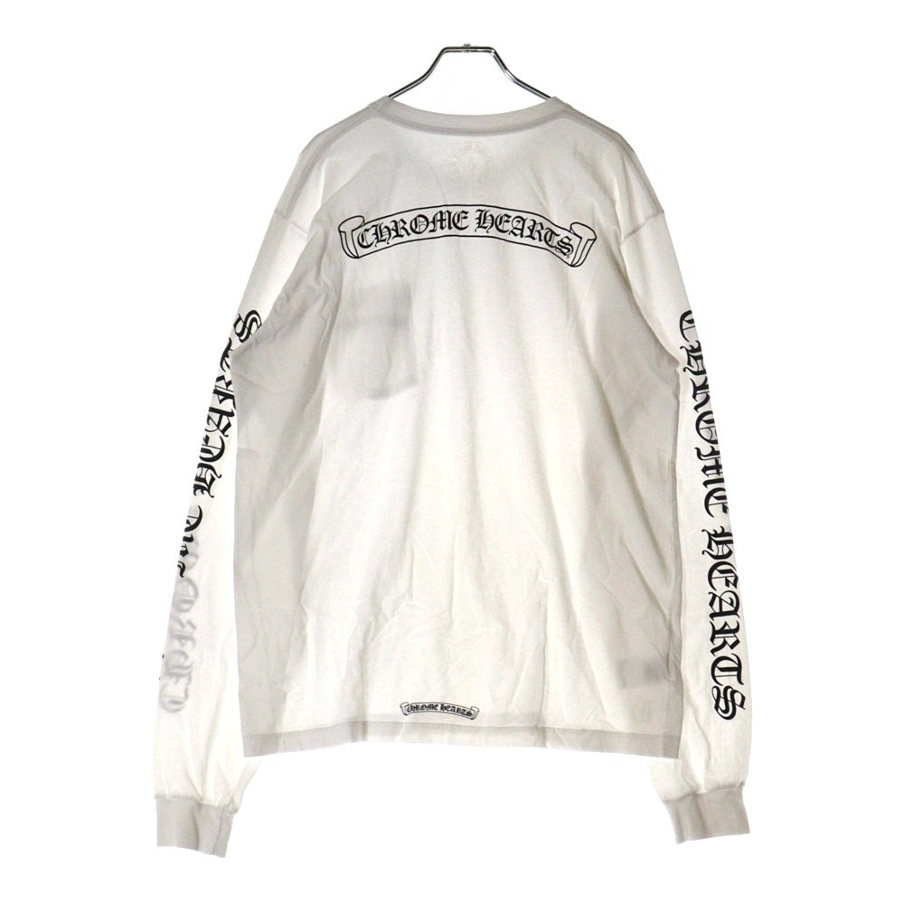 CHROME HEARTS(クロムハーツ) CH L S 1 バックスクロールラベルプリント ロングスリーブ 長袖Tシャツ カットソー ホワイト