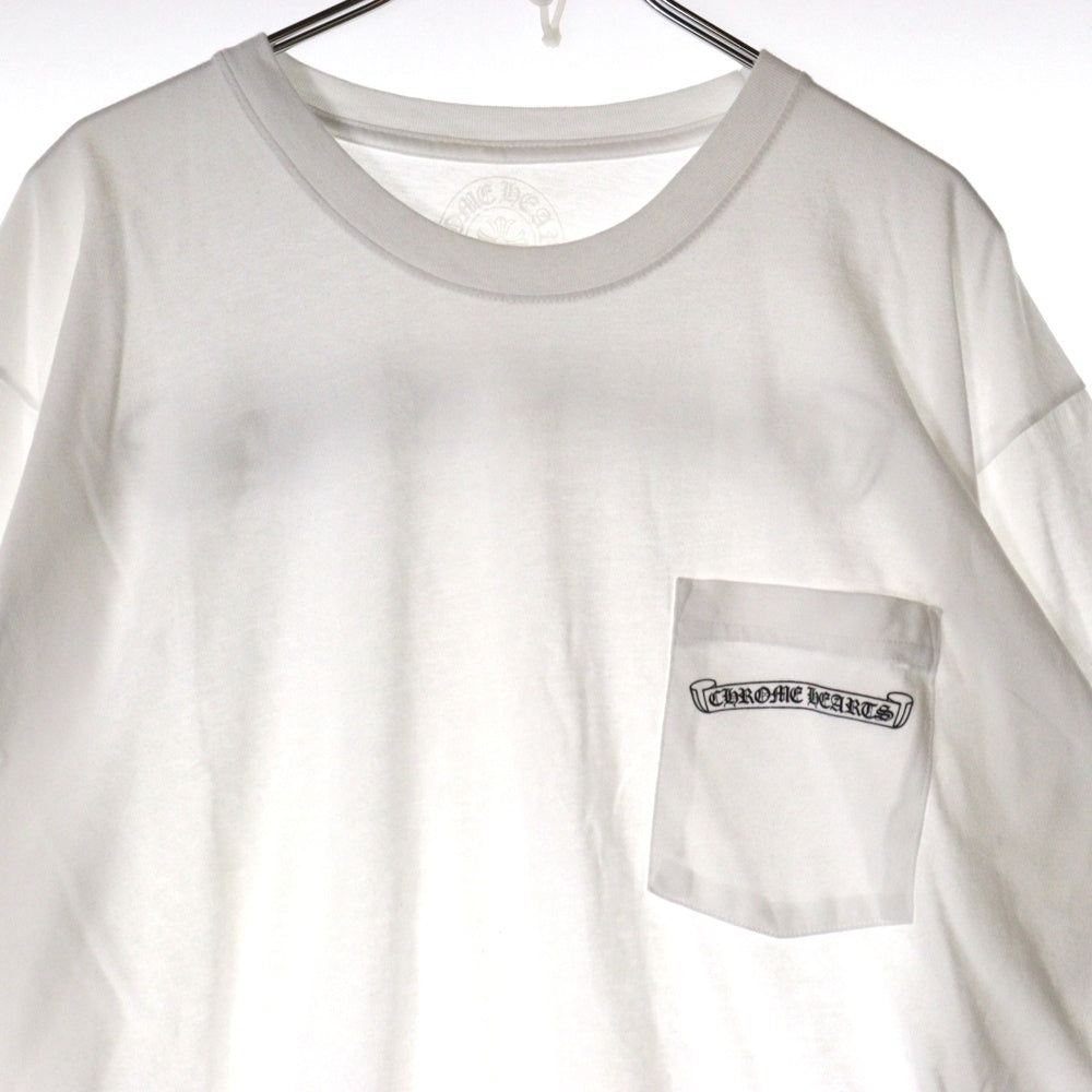 CHROME HEARTS(クロムハーツ) CH L S 1 バックスクロールラベルプリント ロングスリーブ 長袖Tシャツ カットソー ホワイト