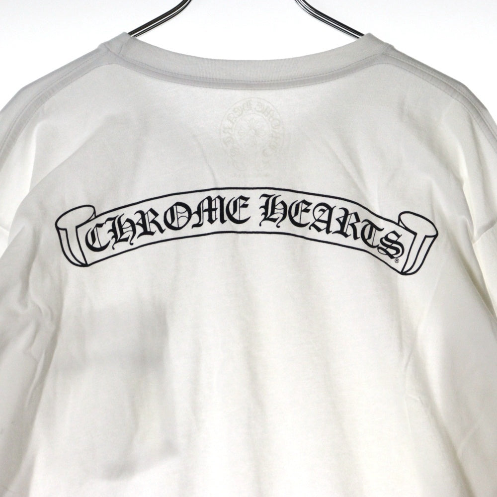 CHROME HEARTS(クロムハーツ) CH L S 1 バックスクロールラベルプリント ロングスリーブ 長袖Tシャツ カットソー ホワイト