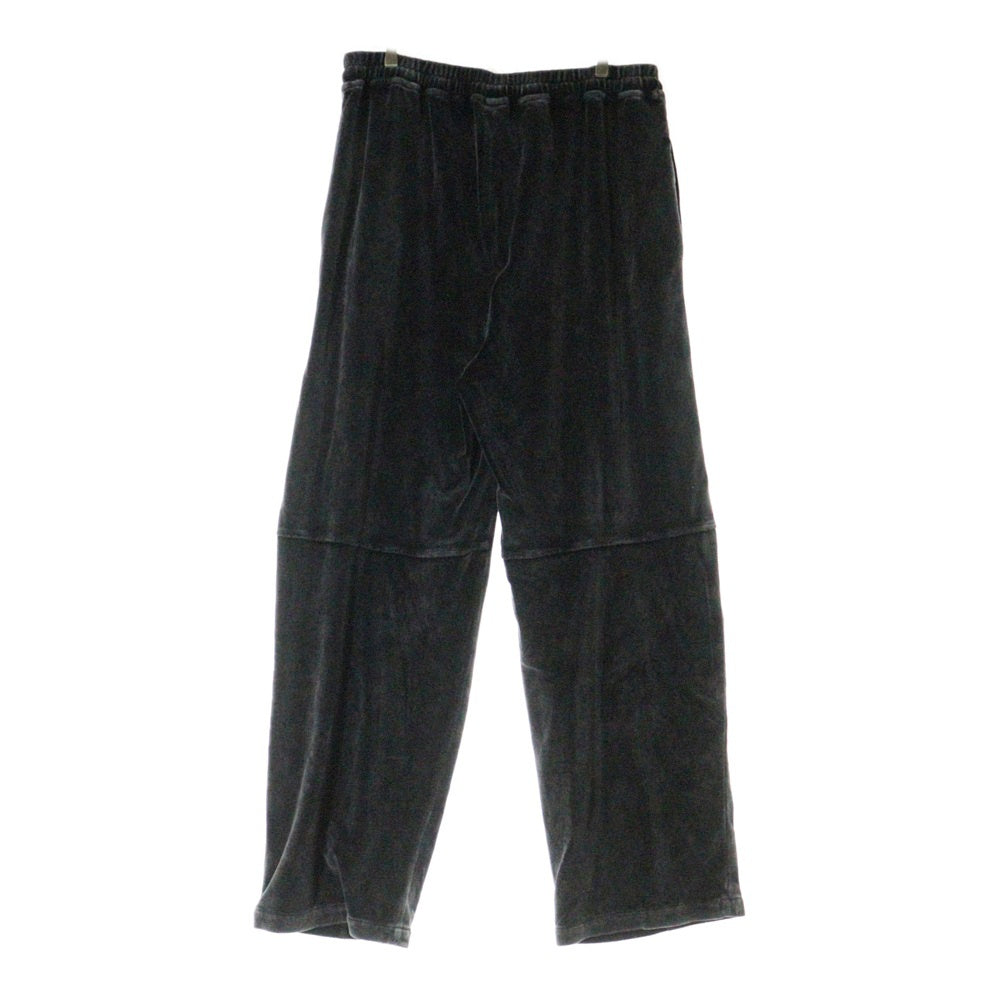 ALEXANDER WANG(アレキサンダーワン) EMBOSSED LOGO SWEATPANTS エンボスロゴ ベロア スウェットパンツ ダークグレー UCC4244106