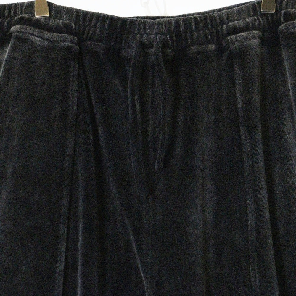 ALEXANDER WANG(アレキサンダーワン) EMBOSSED LOGO SWEATPANTS エンボスロゴ ベロア スウェットパンツ ダークグレー UCC4244106
