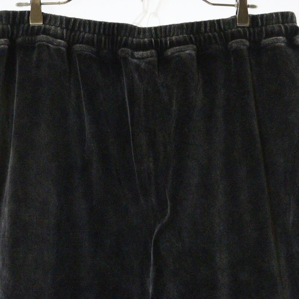 ALEXANDER WANG(アレキサンダーワン) EMBOSSED LOGO SWEATPANTS エンボスロゴ ベロア スウェットパンツ ダークグレー UCC4244106