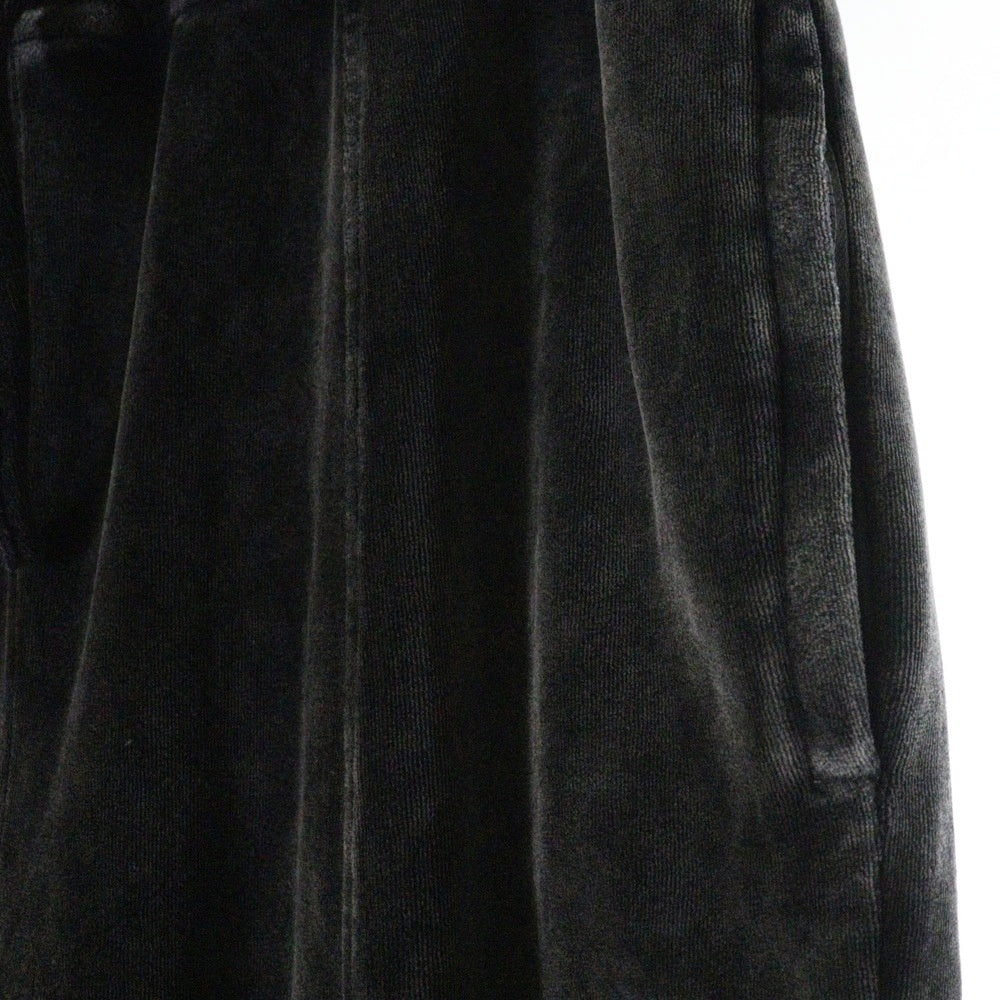 ALEXANDER WANG(アレキサンダーワン) EMBOSSED LOGO SWEATPANTS エンボスロゴ ベロア スウェットパンツ ダークグレー UCC4244106