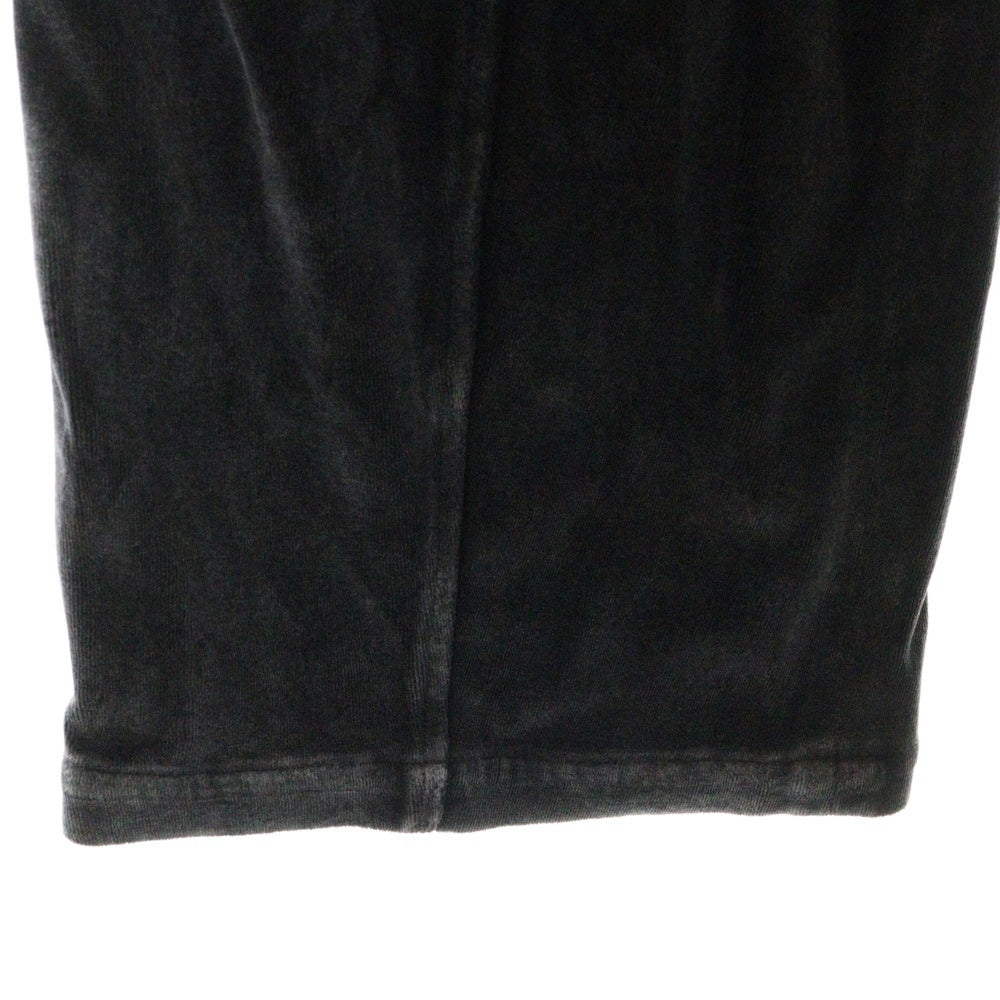 ALEXANDER WANG(アレキサンダーワン) EMBOSSED LOGO SWEATPANTS エンボスロゴ ベロア スウェットパンツ ダークグレー UCC4244106