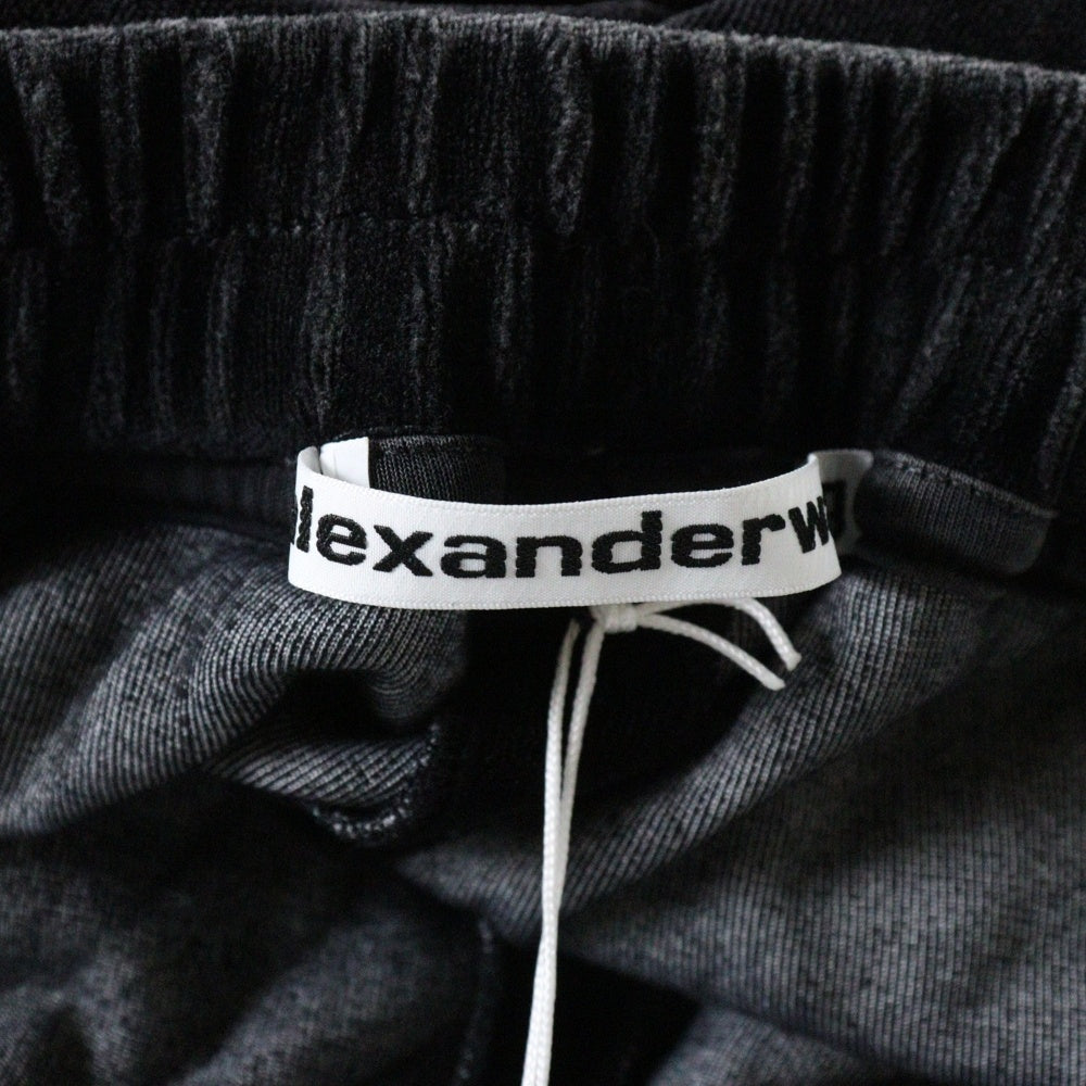 ALEXANDER WANG(アレキサンダーワン) EMBOSSED LOGO SWEATPANTS エンボスロゴ ベロア スウェットパンツ ダークグレー UCC4244106