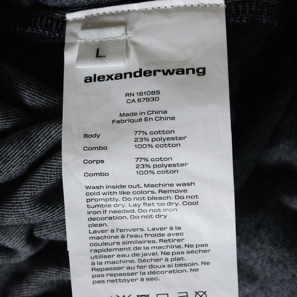 ALEXANDER WANG(アレキサンダーワン) EMBOSSED LOGO SWEATPANTS エンボスロゴ ベロア スウェットパンツ ダークグレー UCC4244106