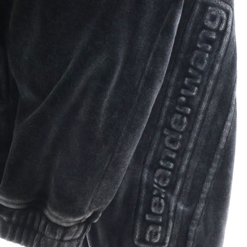 ALEXANDER WANG(アレキサンダーワン) EMBOSSED LOGO TRACK JACKET エンボスロゴ ベロア ジップアップ トラックジャケット ブルゾン ダークグレー UCC4242030