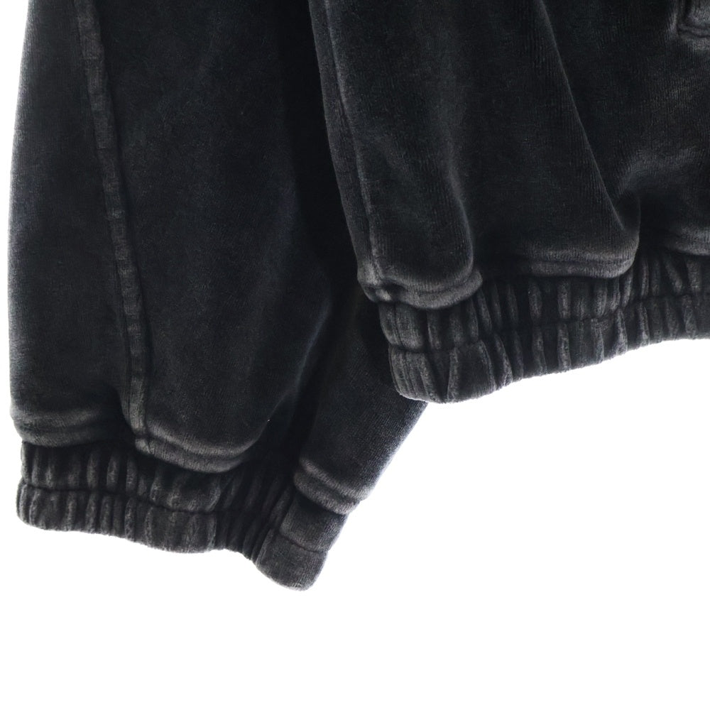 ALEXANDER WANG(アレキサンダーワン) EMBOSSED LOGO TRACK JACKET エンボスロゴ ベロア ジップアップ トラックジャケット ブルゾン ダークグレー UCC4242030