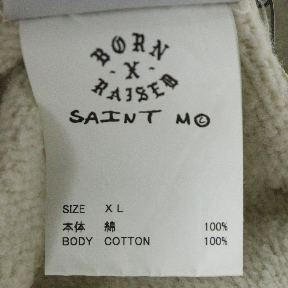 SAINT MICHAEL(セントマイケル) 24SS ボーンレイズドグラフィック総柄パーカー オフホワイト SM-YS8-0000-C11