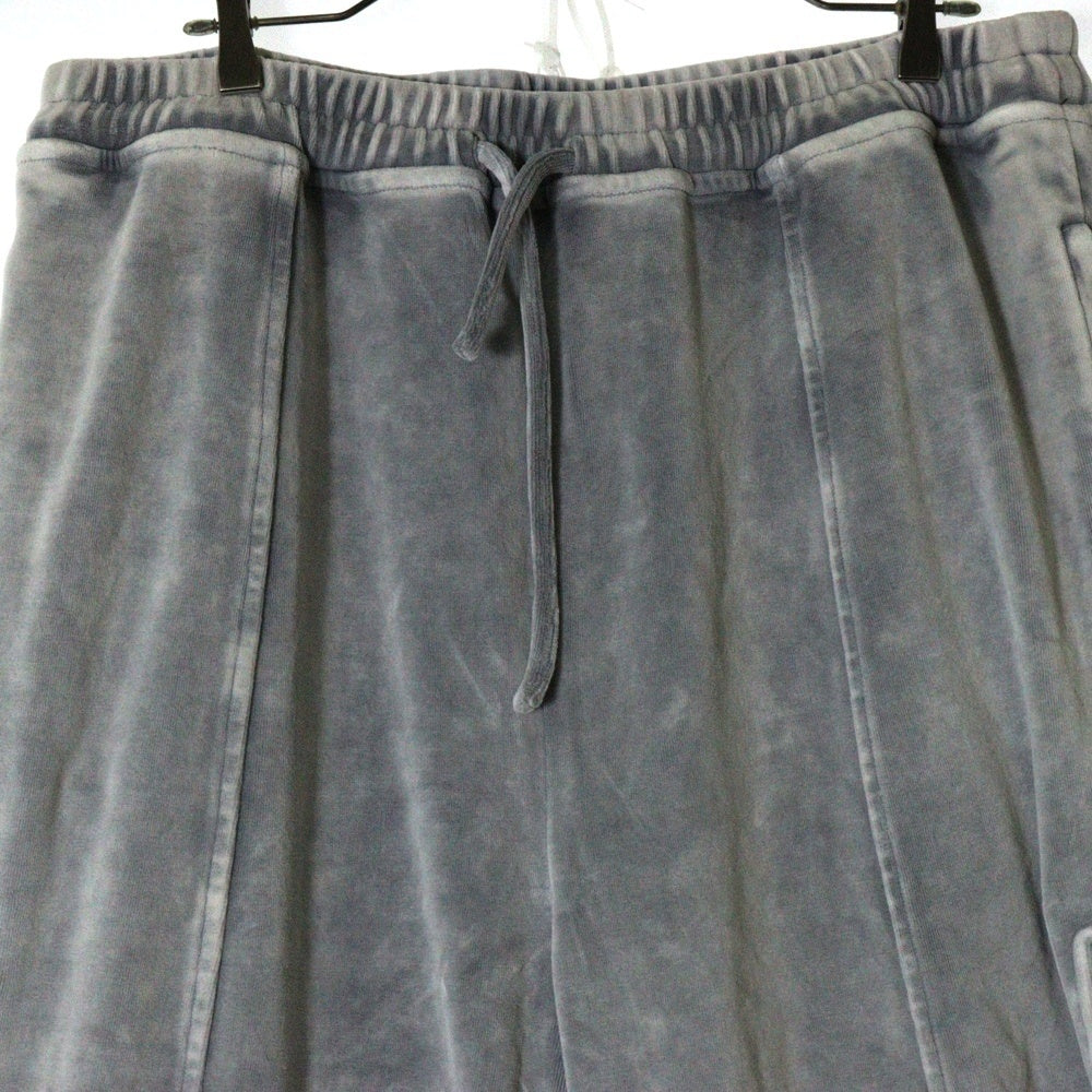 ALEXANDER WANG(アレキサンダーワン) EMBOSSED LOGO SWEATPANTS エンボスロゴ ベロア スウェットパンツ グレー UCC4244106