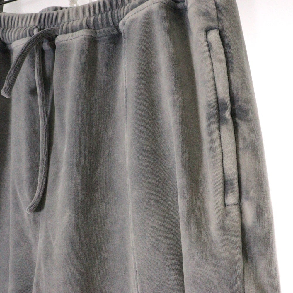 ALEXANDER WANG(アレキサンダーワン) EMBOSSED LOGO SWEATPANTS エンボスロゴ ベロア スウェットパンツ グレー UCC4244106