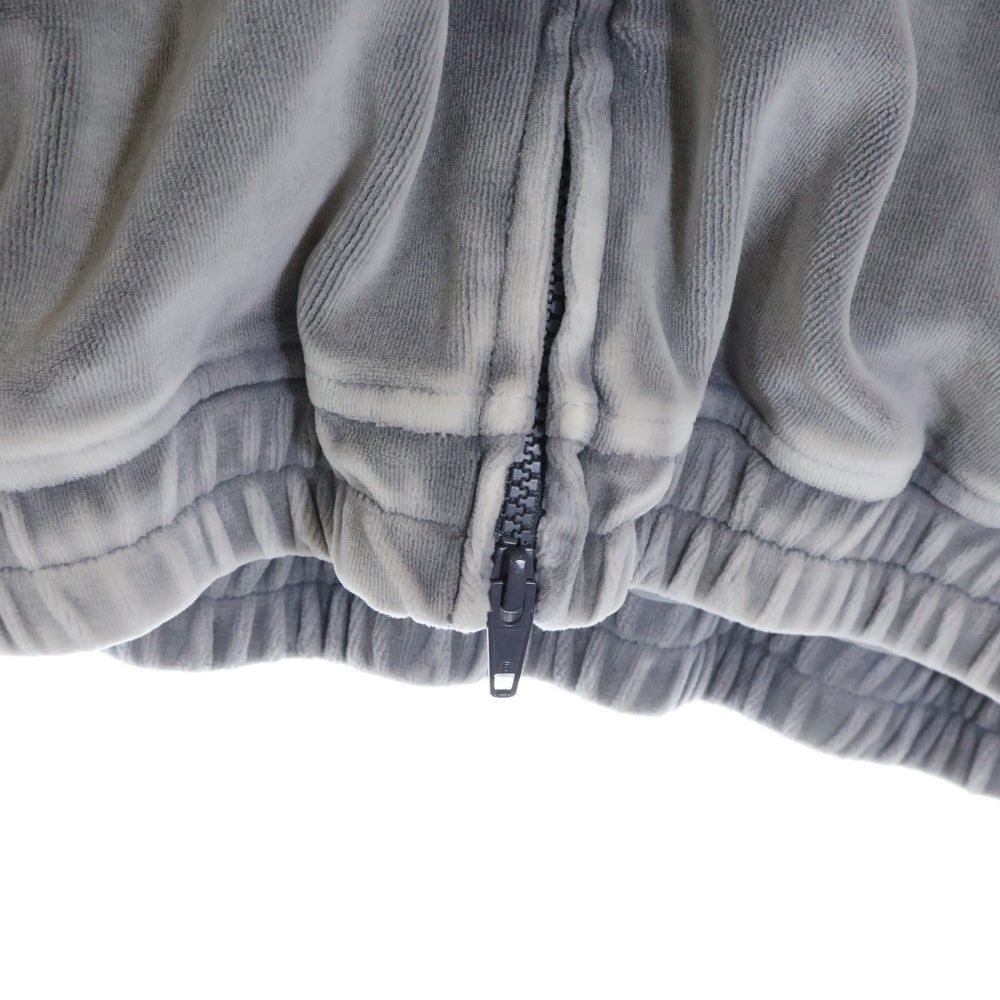 ALEXANDER WANG(アレキサンダーワン) EMBOSSED LOGO TRACK JACKET エンボスロゴ ベロア ジップアップ トラックジャケット ブルゾン グレー UCC4242030