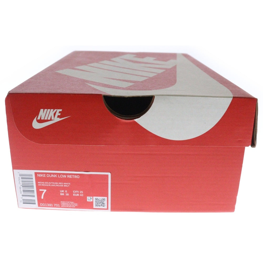 NIKE(ナイキ) DUNK LOW RETRO CHAMPIONSHIP GOLD ダンク レトロ チャンピオンシップ ゴールド ローカットスニーカー イエロー/レッド US7/25cm DD1391-701