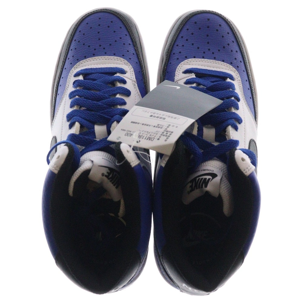 NIKE(ナイキ) COURT VISION MID NBA GAME ROYAL コートビジョン ゲーム ロイヤル ミッドカットスニーカー ホワイト/ブルー US8.5/26.5cm DM1186-400