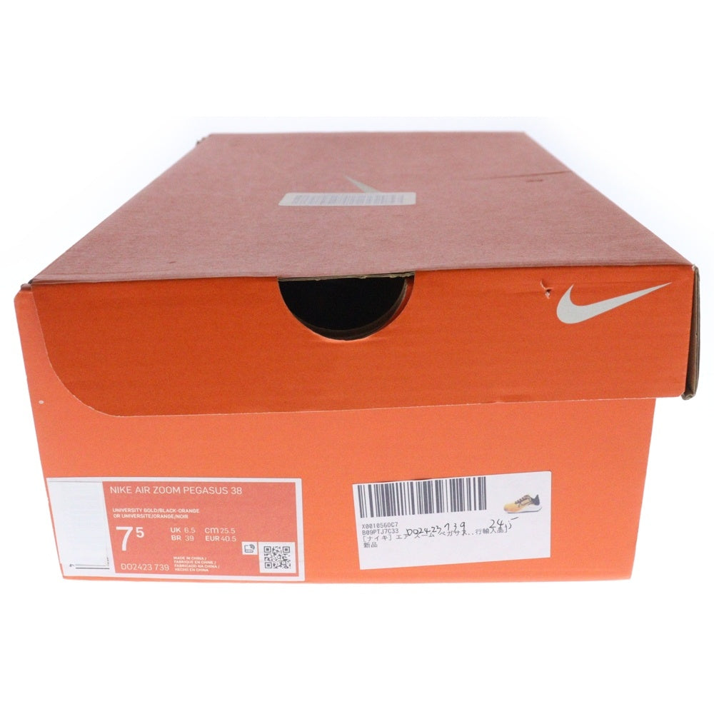 NIKE(ナイキ) AIR ZOOM PEGASUS 38 エア ズーム ペガサス ローカットスニーカー イエロー US7.5/25.5cm DO2493-739