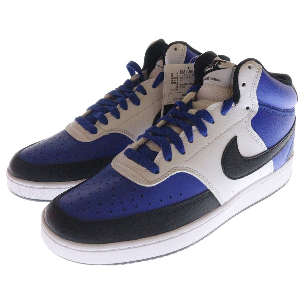 NIKE(ナイキ) COURT VISION MID NBA GAME ROYAL コートビジョン ゲーム ロイヤル ミッドカットスニーカー ホワイト/ブルー US8.5/26.5cm DM1186-400