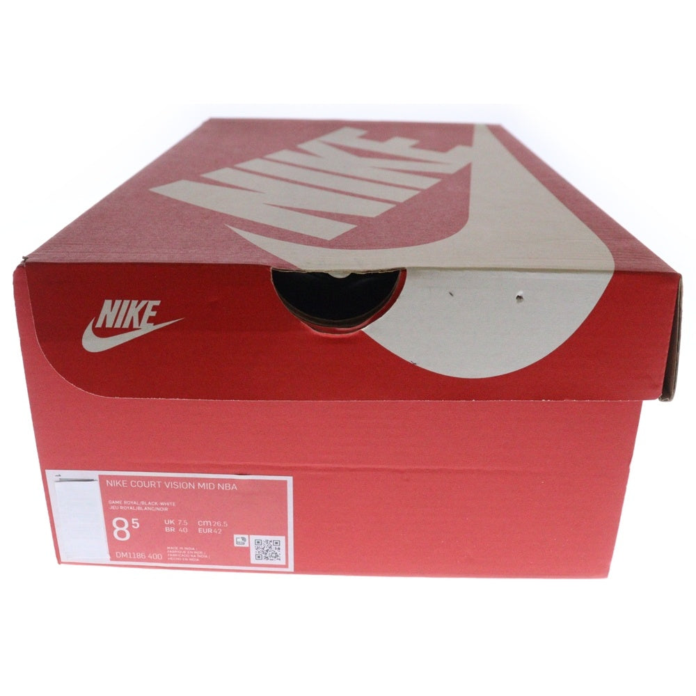 NIKE(ナイキ) COURT VISION MID NBA GAME ROYAL コートビジョン ゲーム ロイヤル ミッドカットスニーカー ホワイト/ブルー US8.5/26.5cm DM1186-400