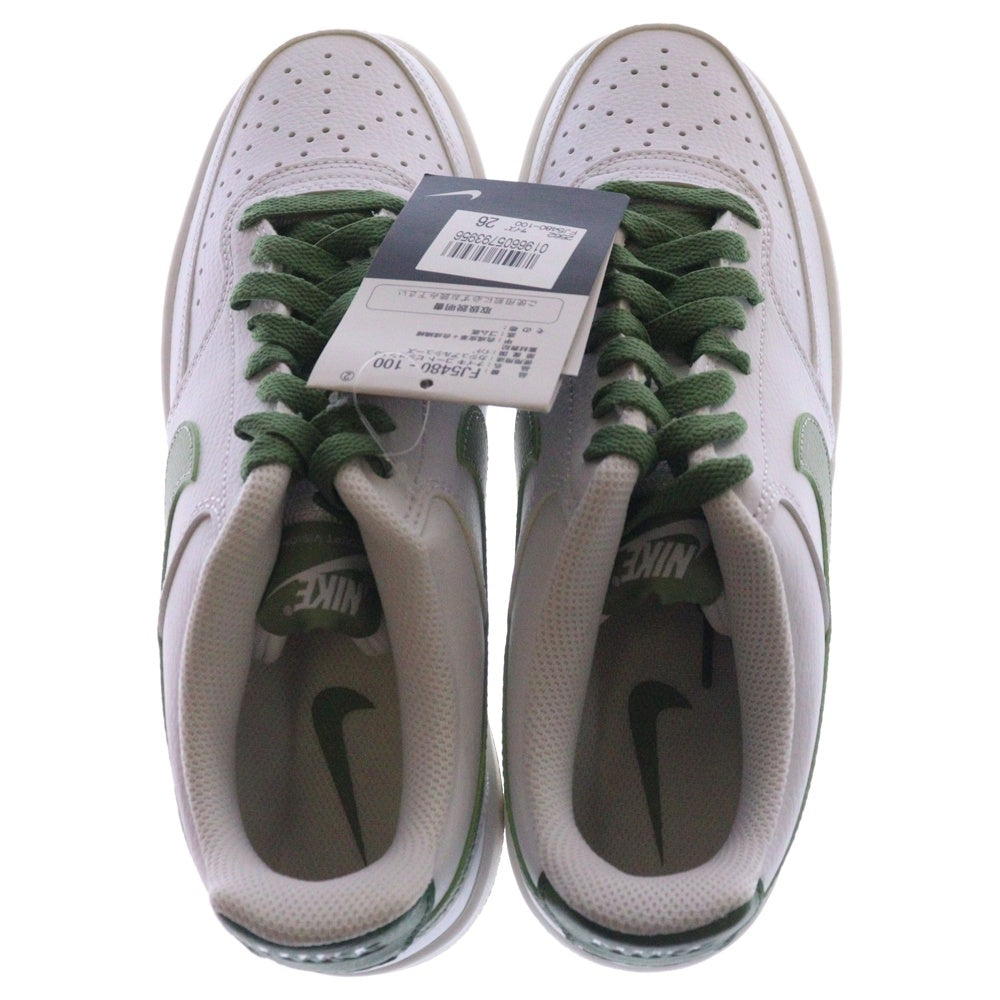 NIKE(ナイキ) COURT VISION LO コート ビジョン ローカットスニーカー ホワイト/グリーン US8/26cm FJ5480-100