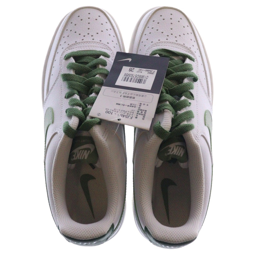 NIKE(ナイキ) COURT VISION LO コート ビジョン ローカットスニーカー ホワイト/グリーン US8/26cm FJ5480-100