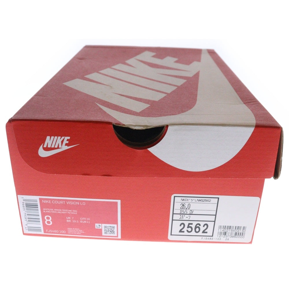 NIKE(ナイキ) COURT VISION LO コート ビジョン ローカットスニーカー ホワイト/グリーン US8/26cm FJ5480-100