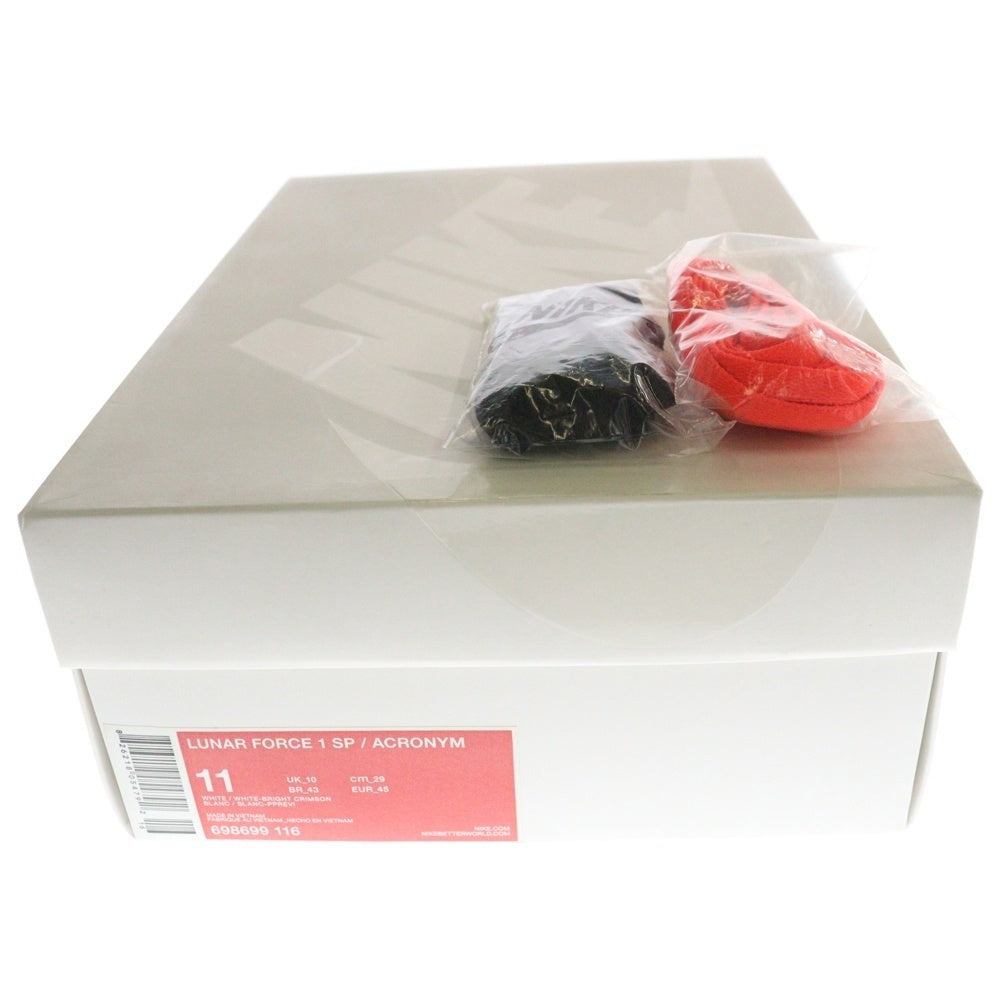 NIKE(ナイキ) 【観賞用 2015年製】Acronym Lunar Force 1 Low White Bright Crimson アクロニウム ルナ フォース 1 ローカットスニーカー ホワイト US11/29cm 698699-116