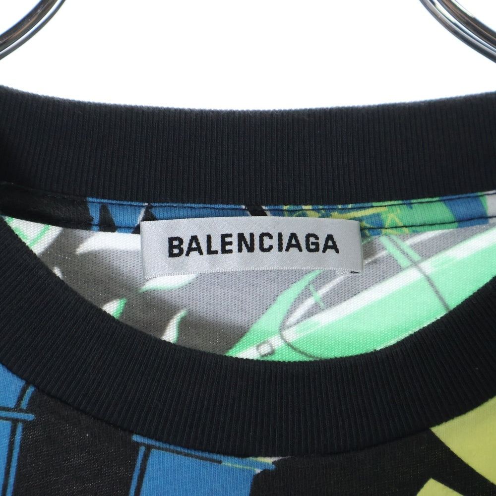 BALENCIAGA(バレンシアガ) 総柄プリント クルーネック 半袖カットソー Tシャツ マルチカラー 594599 THV70