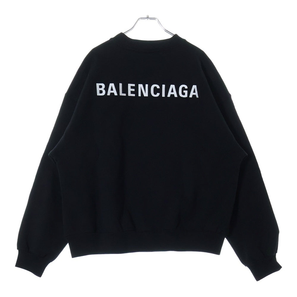 BALENCIAGA(バレンシアガ) REGULAR FIT SWEATSHIRT レギュラーフィット ロゴ クレーネックスウェット トレーナー ブラック 697869 TMVF5