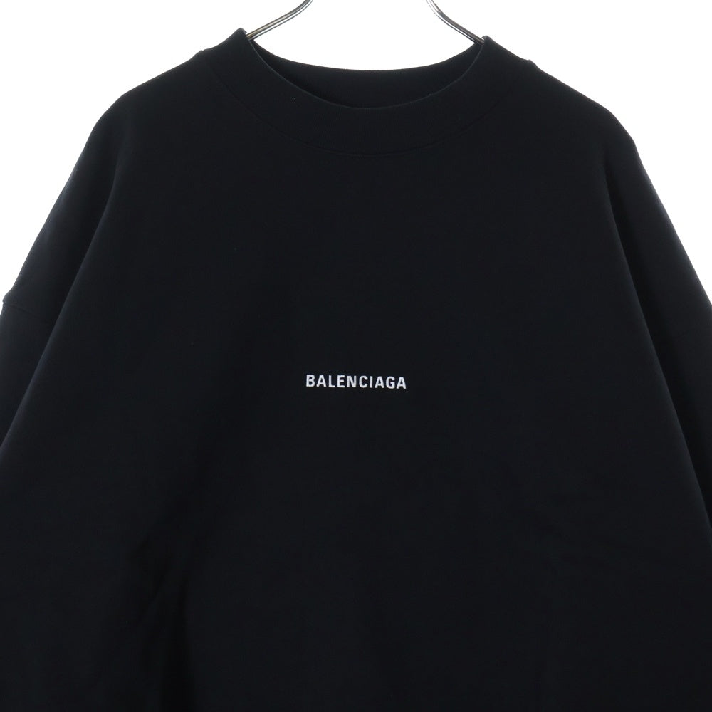 BALENCIAGA(バレンシアガ) REGULAR FIT SWEATSHIRT レギュラーフィット ロゴ クレーネックスウェット トレーナー ブラック 697869 TMVF5