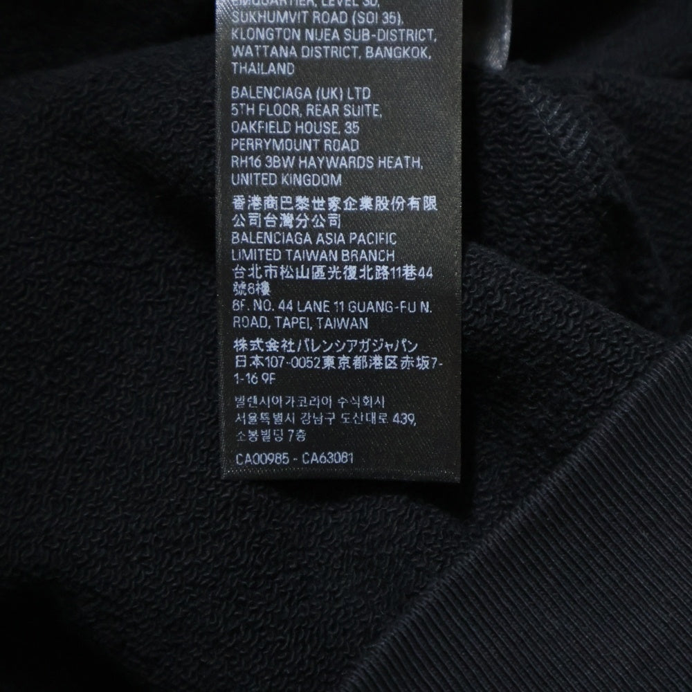 BALENCIAGA(バレンシアガ) REGULAR FIT SWEATSHIRT レギュラーフィット ロゴ クレーネックスウェット トレーナー ブラック 697869 TMVF5