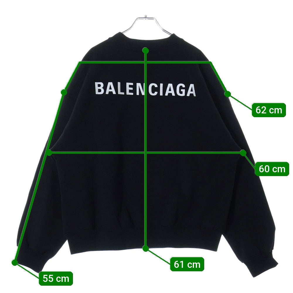 BALENCIAGA(バレンシアガ) REGULAR FIT SWEATSHIRT レギュラーフィット ロゴ クレーネックスウェット トレーナー ブラック 697869 TMVF5