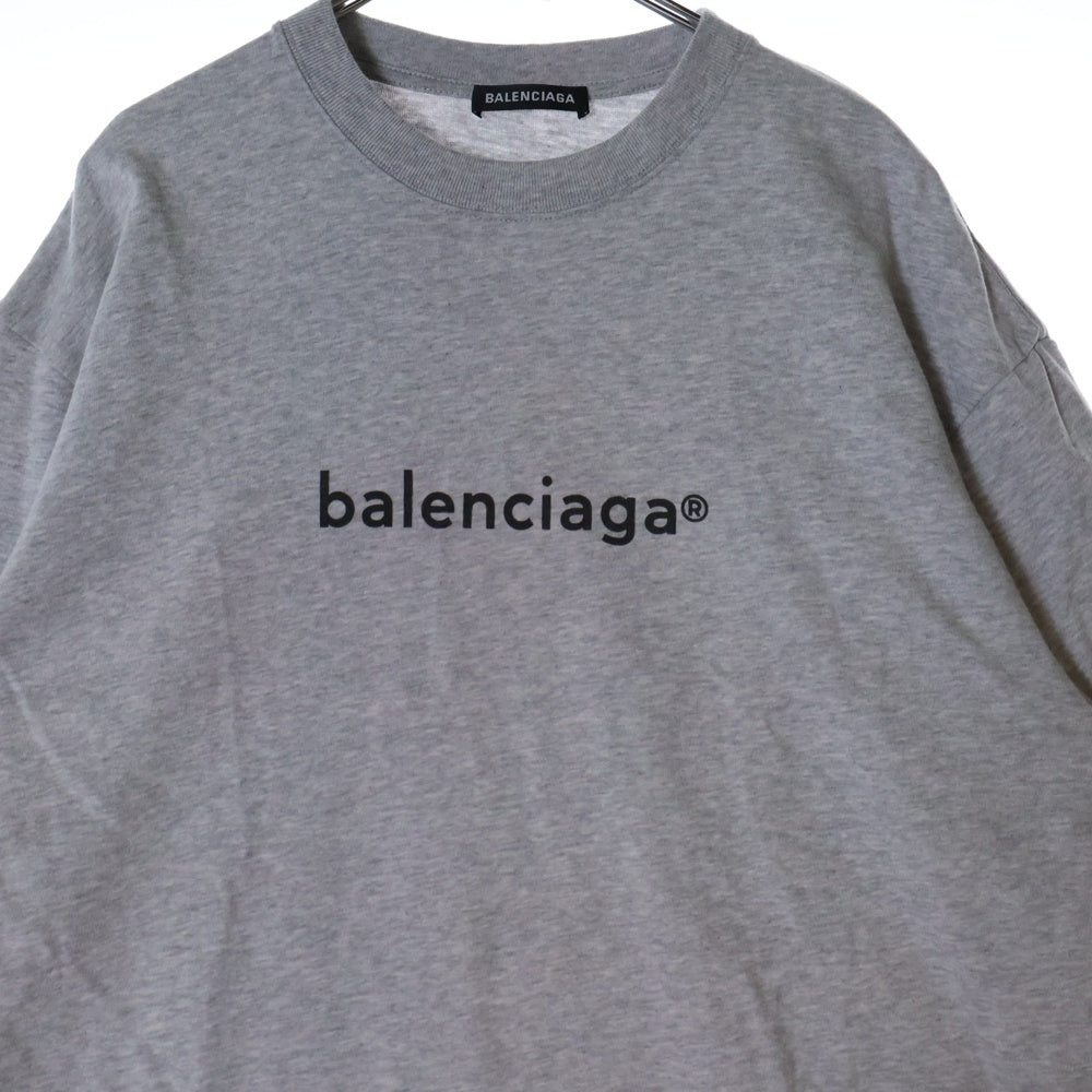 BALENCIAGA(バレンシアガ) 21SS ニュー コピーライト プリント クルーネック 半袖カットソー Tシャツ グレー 612966 TIV54
