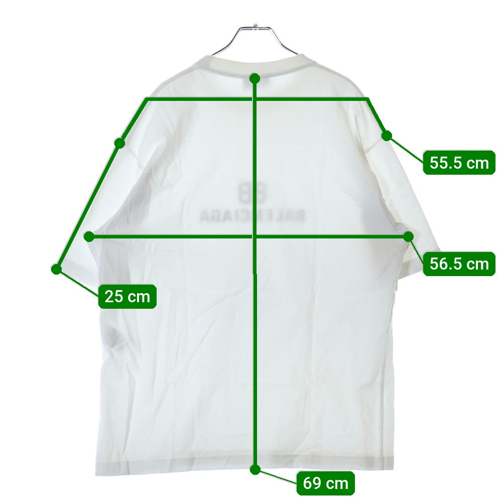 BALENCIAGA(バレンシアガ) モザイクロゴ プリント クルーネック 半袖カットソー Tシャツ ホワイト 612966 TKV17