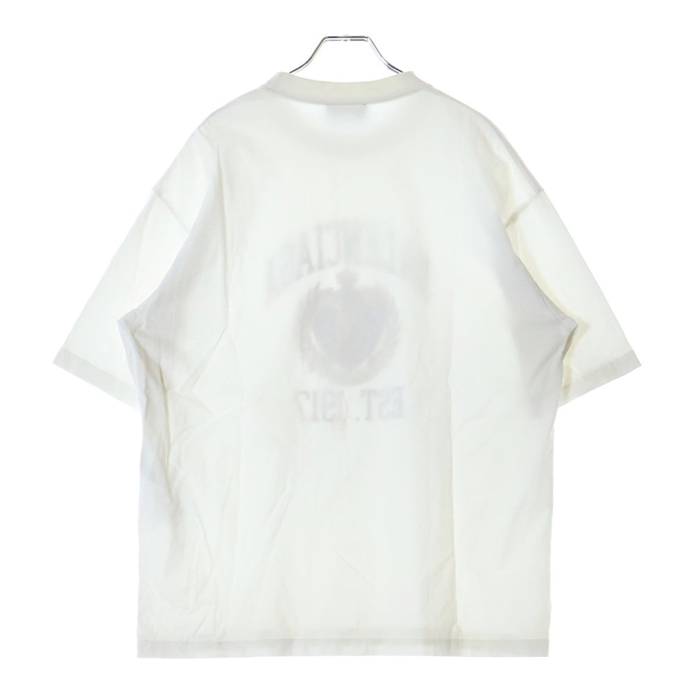 BALENCIAGA(バレンシアガ) カレッジロゴ クルーネック 半袖カットソー Tシャツ ホワイト 612966 TLV89