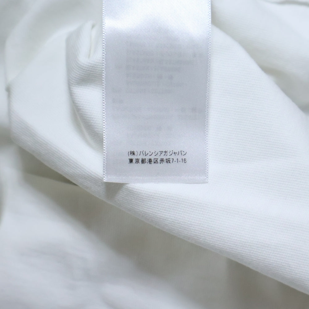 BALENCIAGA(バレンシアガ) カレッジロゴ クルーネック 半袖カットソー Tシャツ ホワイト 612966 TLV89