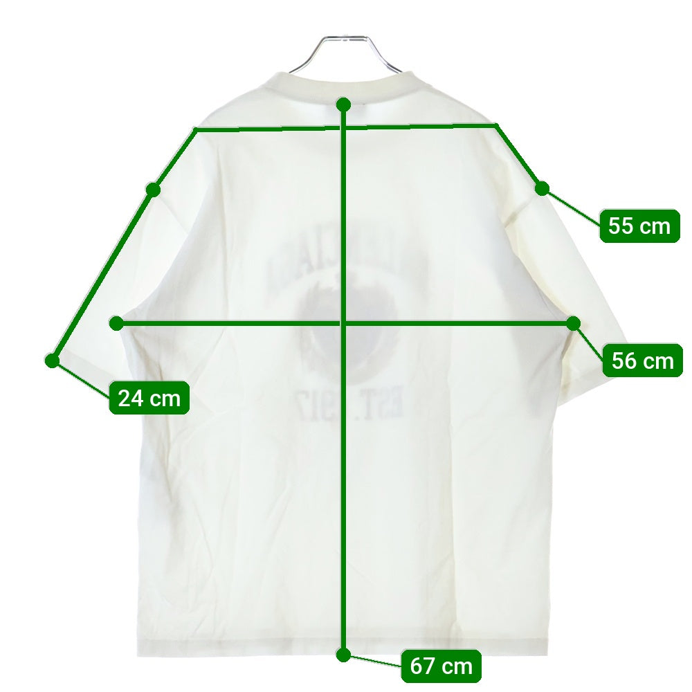 BALENCIAGA(バレンシアガ) カレッジロゴ クルーネック 半袖カットソー Tシャツ ホワイト 612966 TLV89